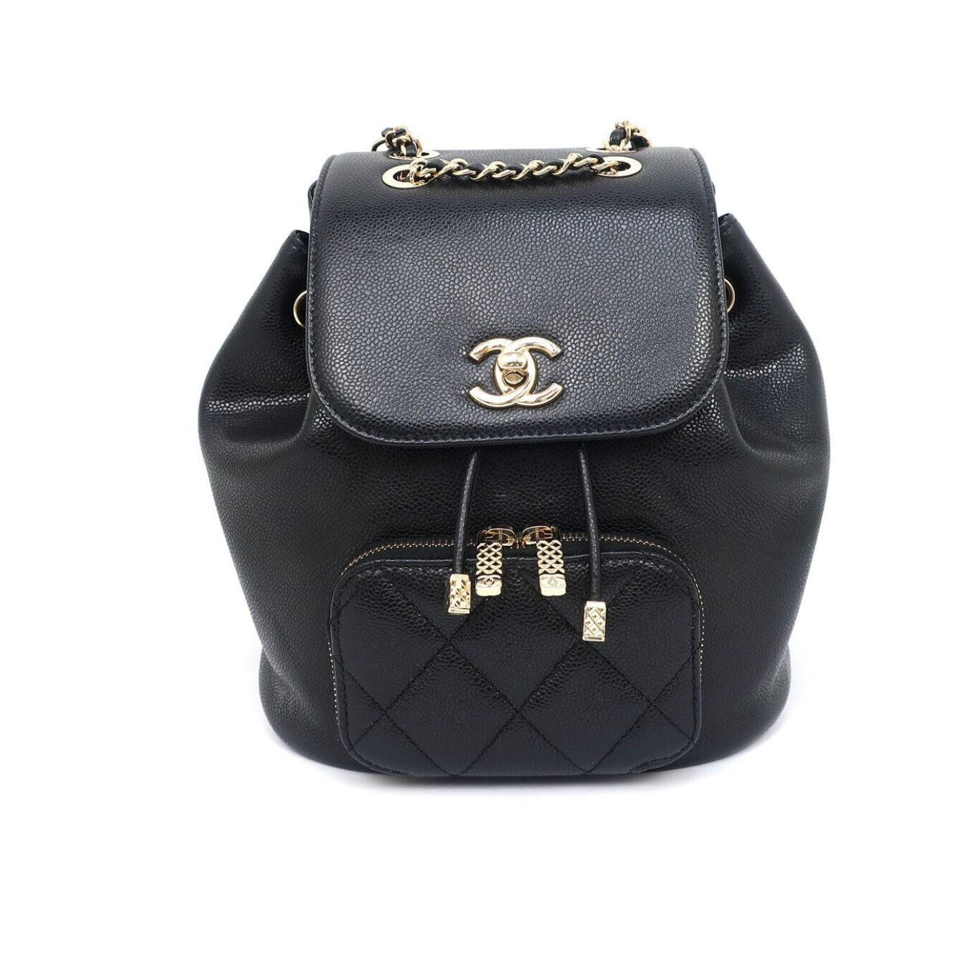 Chanel Chain Backpack Black/White/Grey For Women 7.9in / 20cm