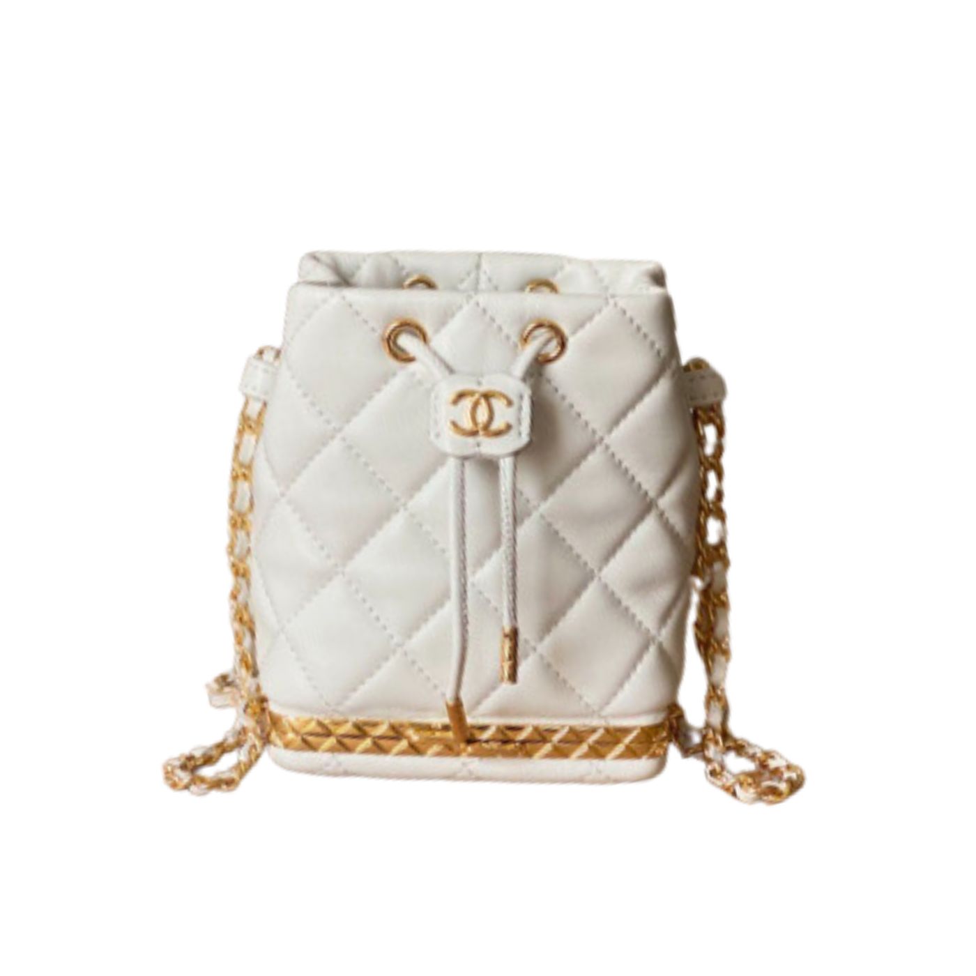 Chanel Chain Bucket Black/White For Women 5.5 in / 14 cm