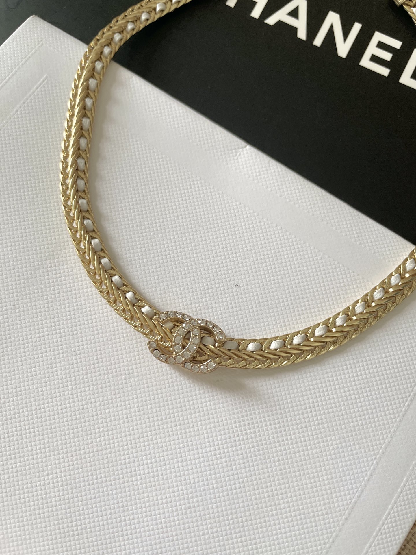 Chanel Chain Choker Necklace Gold For Women