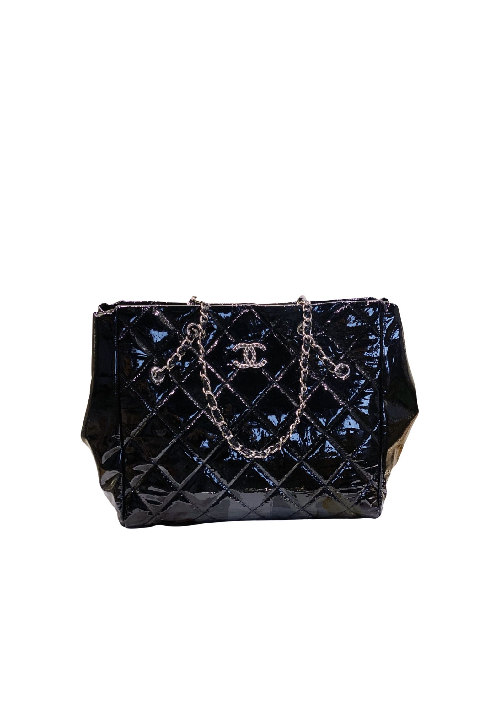 Chanel Chain Double Single Chain Strap Bag Black For Women 18.5 in / 46 cm