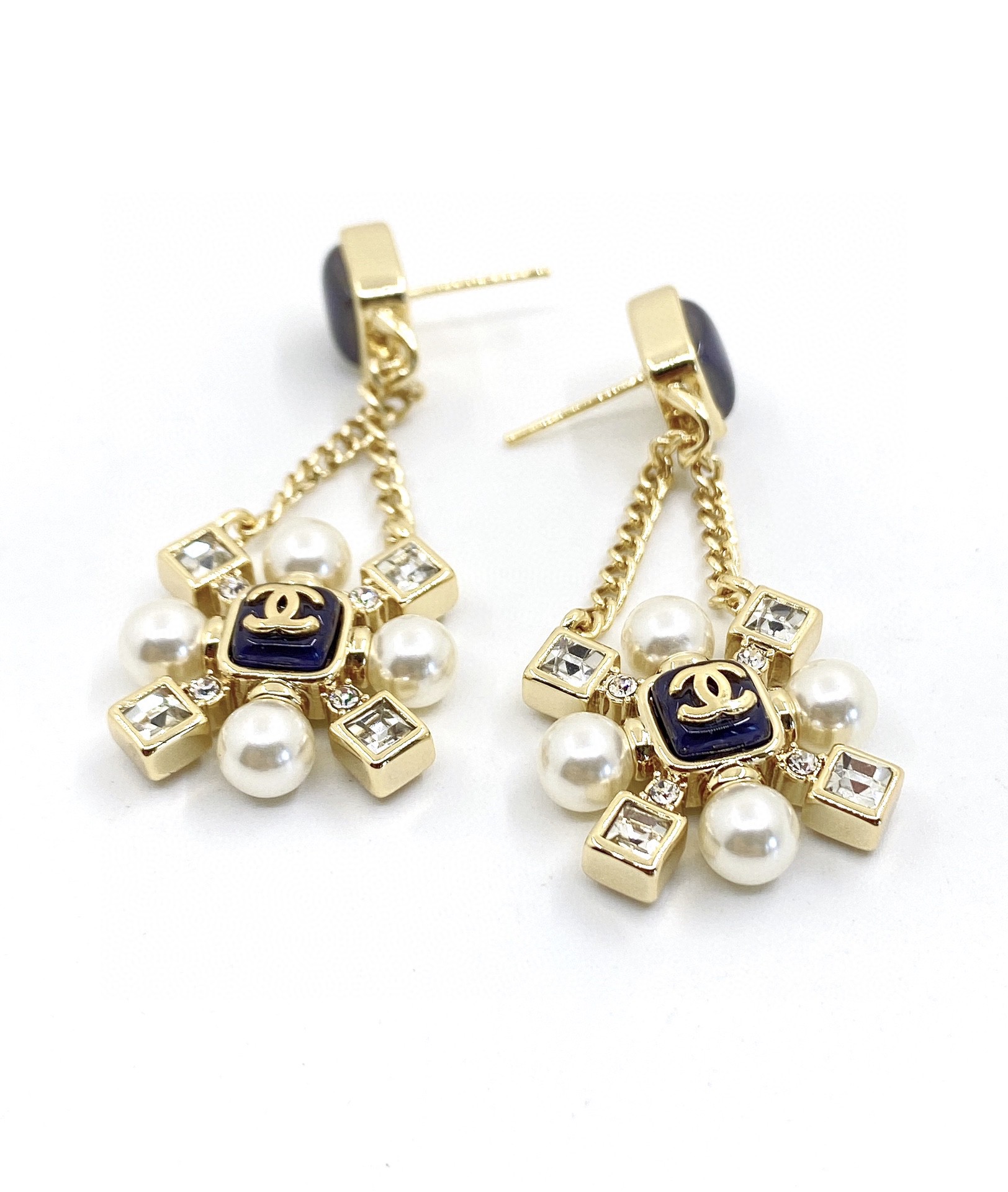 Chanel Chain Earrings Gold For Women