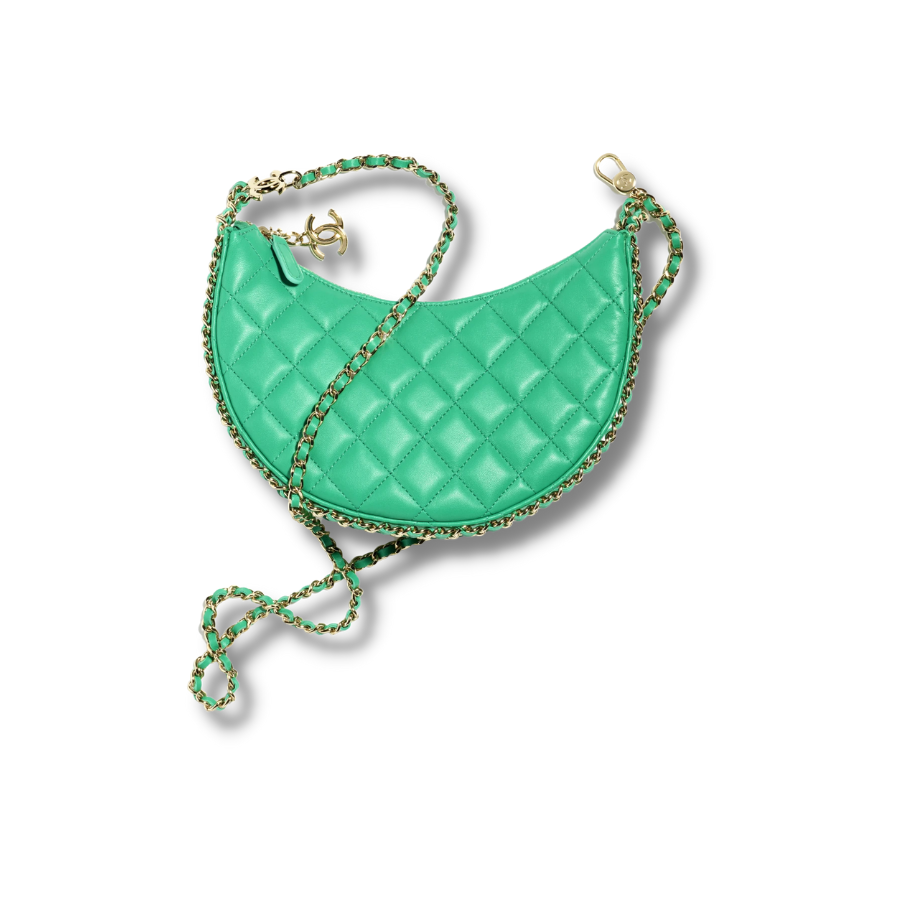 Chanel Chanel Small Hobo Bag Green For Women- AS3917 N
