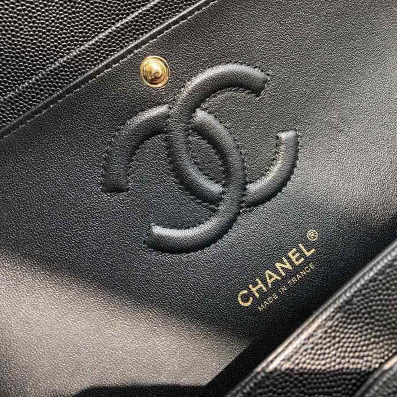 Chanel Chevron Classic Handbag Gold Toned Hardware Black For Women, Women’s Bags, Shoulder And Crossbody Bags 10.2in/26cm