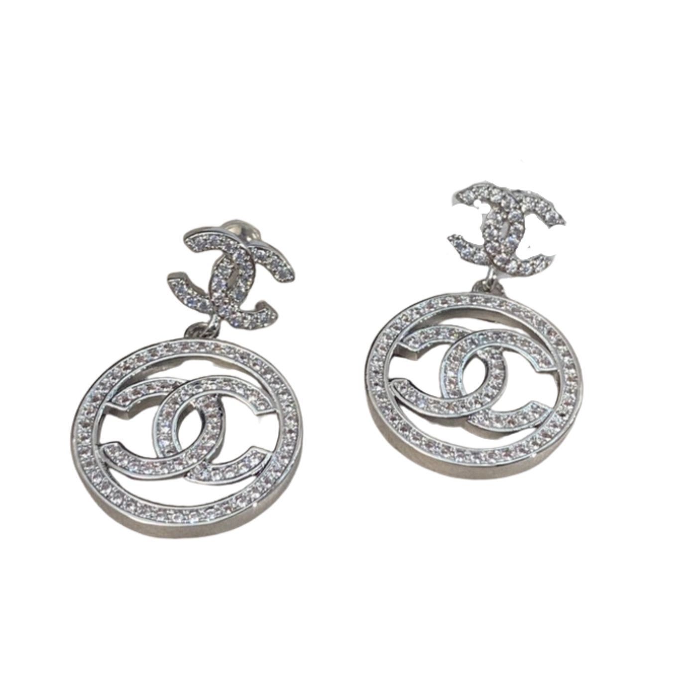 Chanel Circle Earrings Silver For Women
