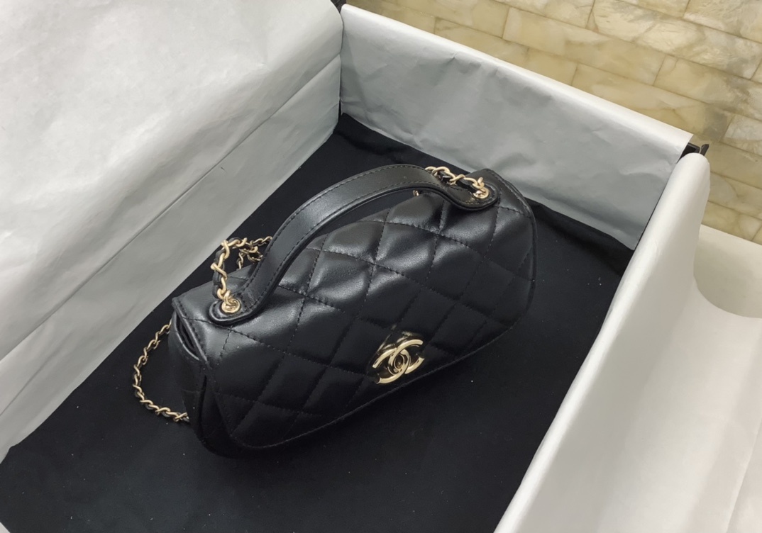 Chanel Classic Flap Phone Holder With Chain Nice Bag Black For Women 19cm / 7.5in