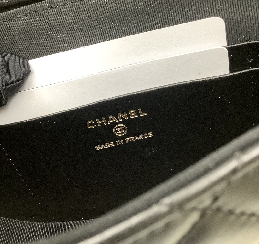 Chanel Classic Flap Phone Holder With Chain Nice Bag Black For Women 19cm / 7.5in