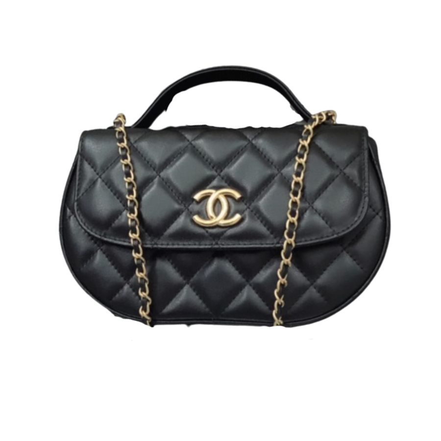 Chanel Classic Flap Phone Holder With Chain Nice Bag Black For Women 19cm / 7.5in