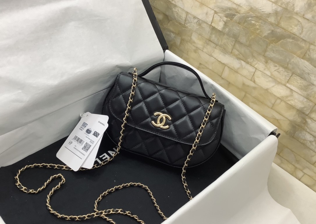 Chanel Classic Flap Phone Holder With Chain Nice Bag Black For Women 19cm / 7.5in