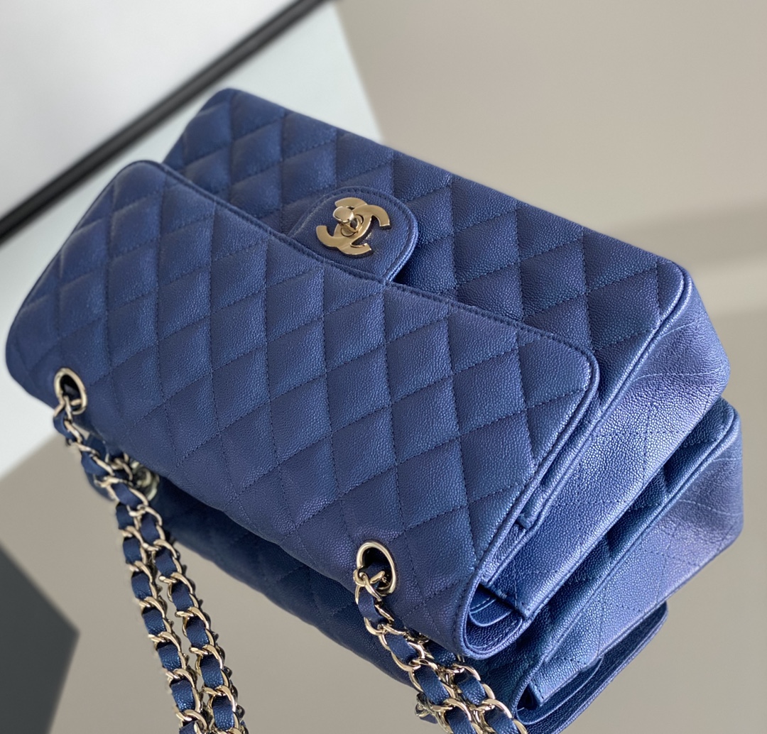 Chanel Classic Handbag 26cm Blue For Women