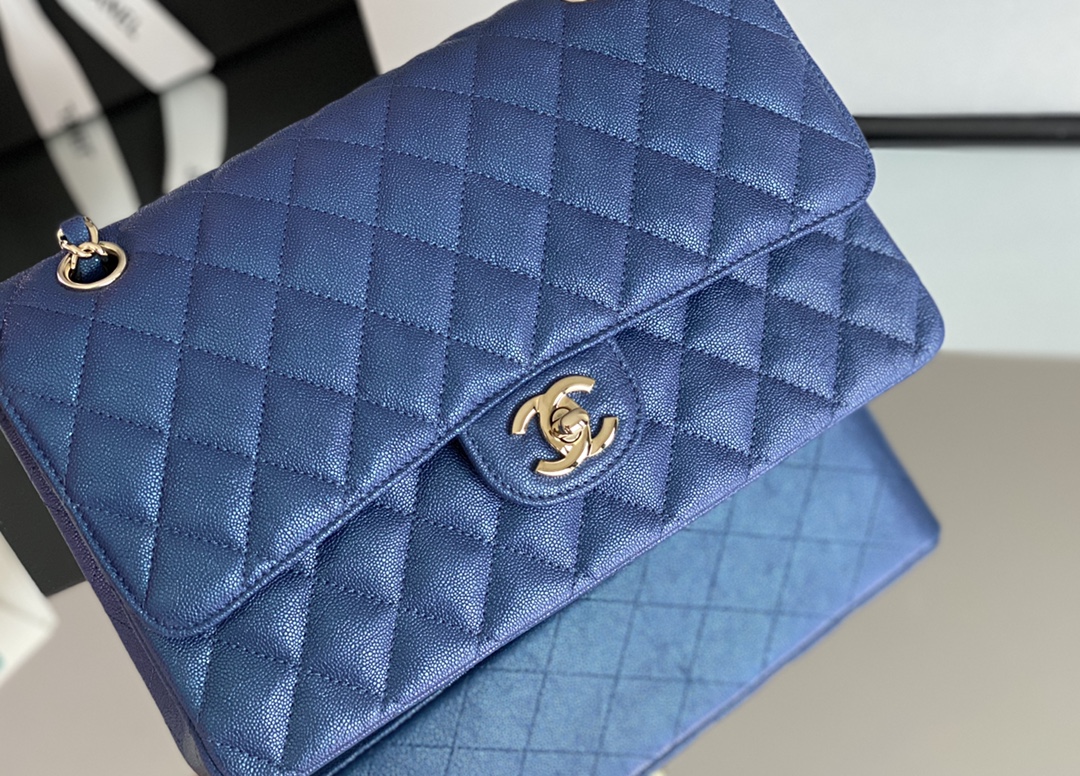 Chanel Classic Handbag 26cm Blue For Women