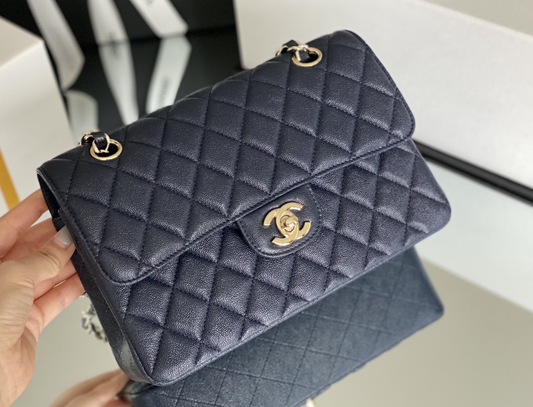 Chanel Classic Handbag 26cm Dark Blue For Women