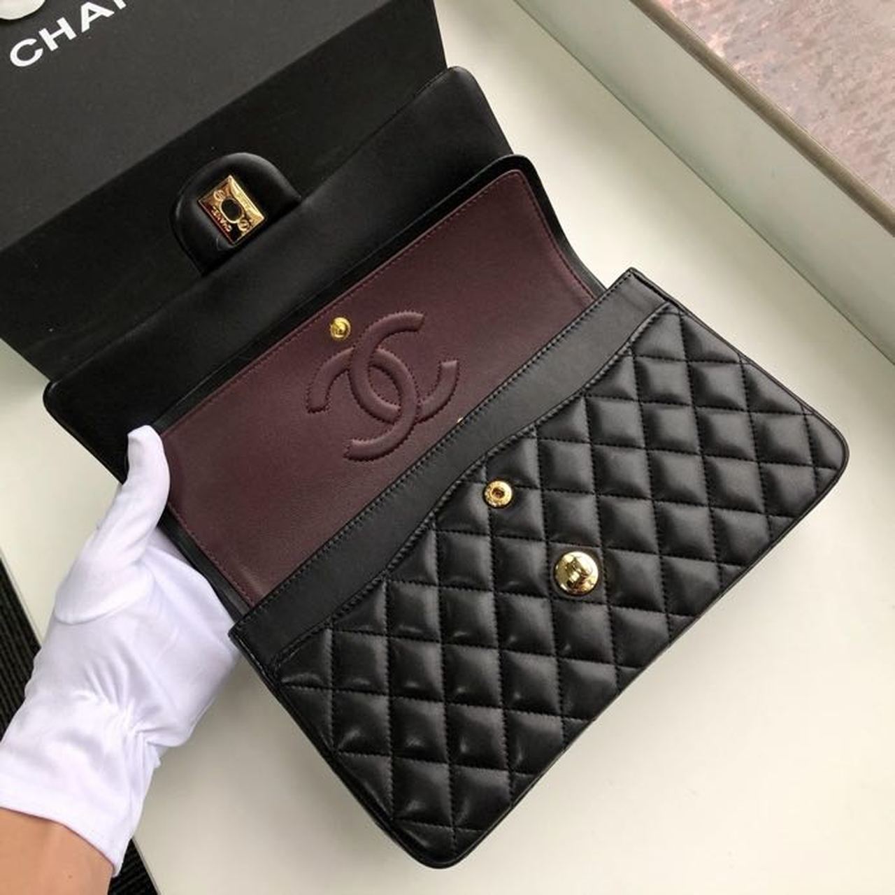 Chanel Classic Handbag Gold Toned Hardware Black For Women, Women’s Bags, Shoulder And Crossbody Bags 10.2in/26cm