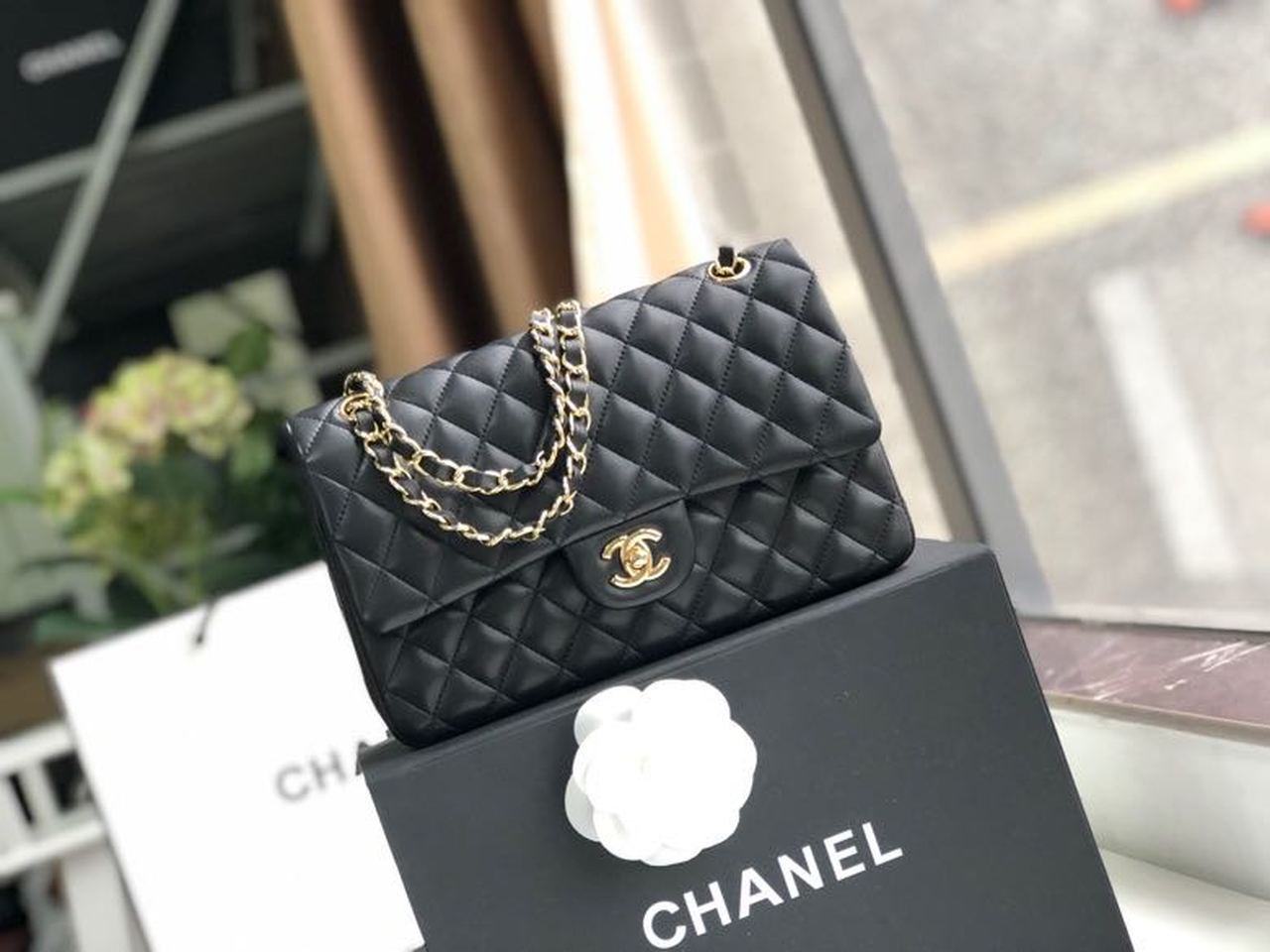 Chanel Classic Handbag Gold Toned Hardware Black For Women, Women’s Bags, Shoulder And Crossbody Bags 10.2in/26cm