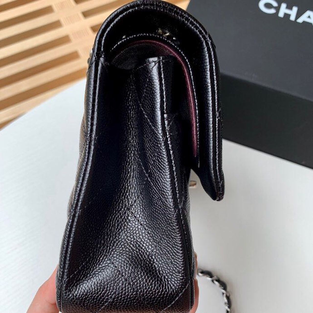 Chanel Classic Handbag Silver Hardware Black For Women, Women’s Bags, Shoulder And Crossbody Bags 10.2in/26cm