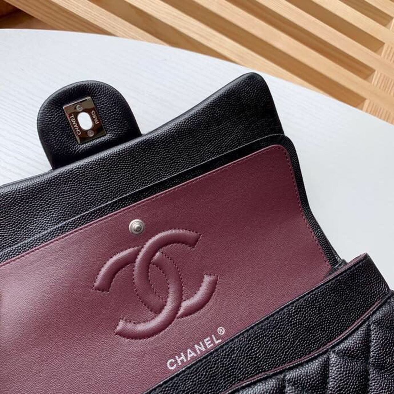 Chanel Classic Handbag Silver Hardware Black For Women, Women’s Bags, Shoulder And Crossbody Bags 10.2in/26cm