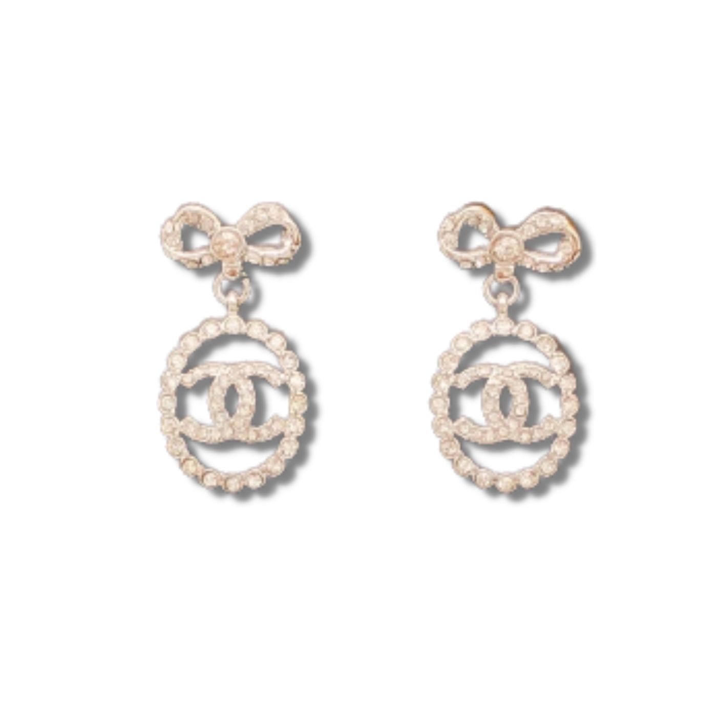 Chanel Classic Rhinestone Double C Silver For Women