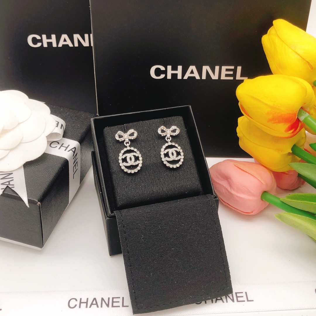 Chanel Classic Rhinestone Double C Silver For Women