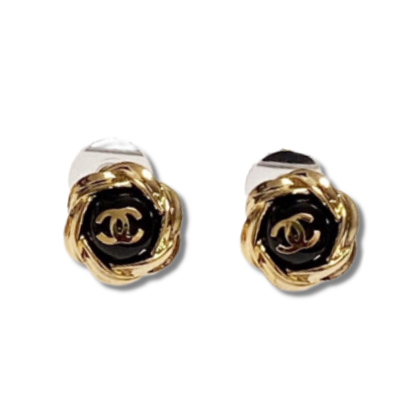 Chanel Clip Earrings Black For Women