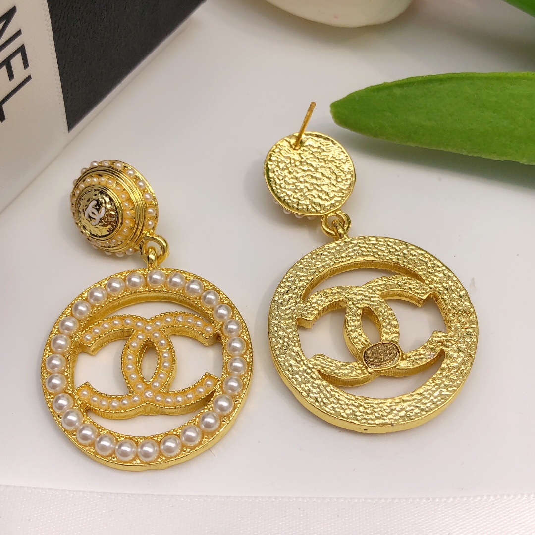 Chanel Clip On Drop Earrings Gold For Women