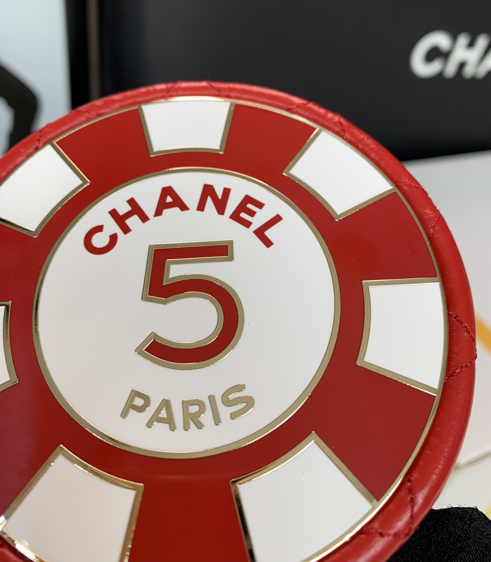 Chanel Clutch With Chain Bag Red/Black/Green For Women 2.9 in / 7.5 cm AP3074 NL834