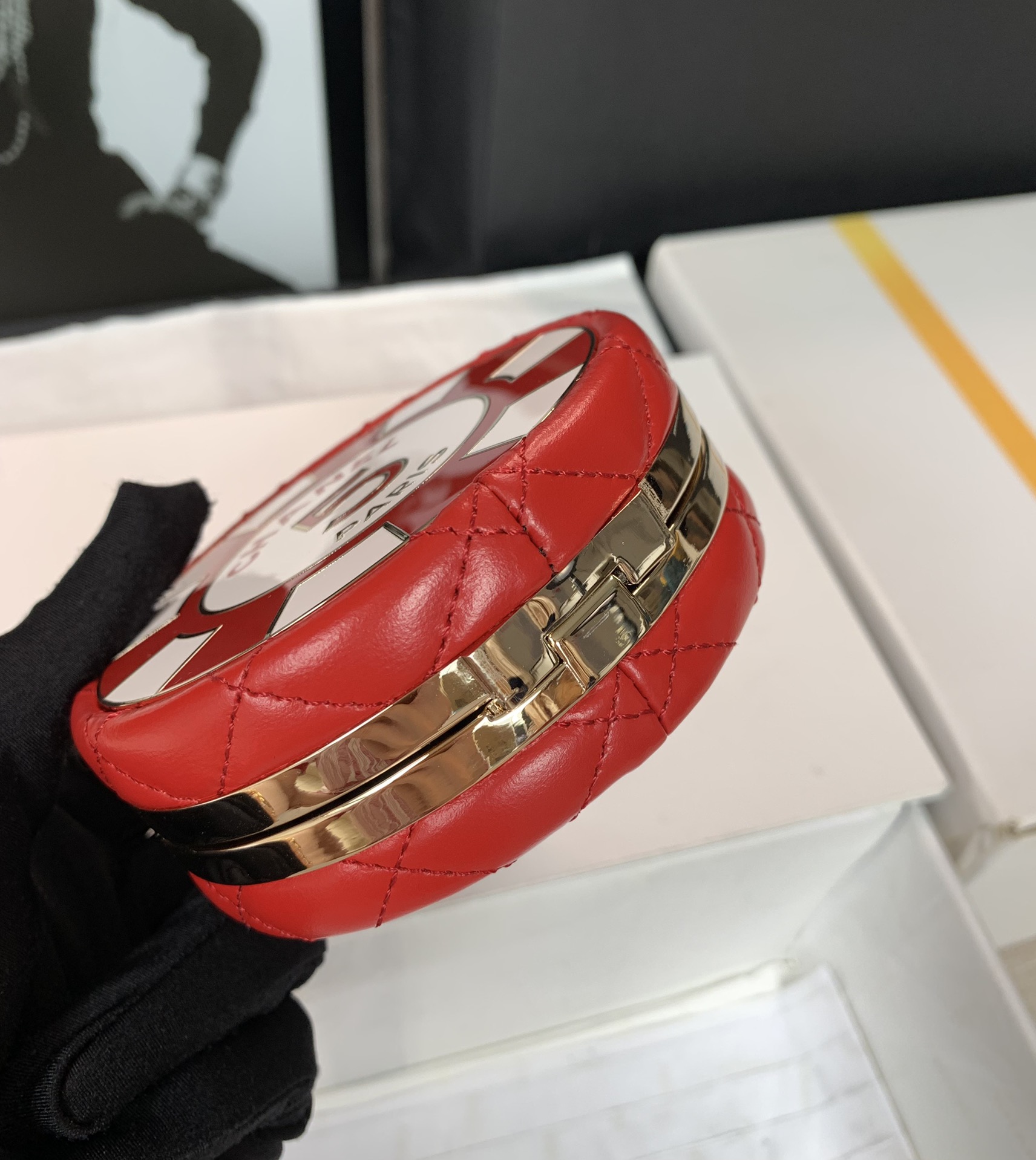 Chanel Clutch With Chain Bag Red/Black/Green For Women 2.9 in / 7.5 cm AP3074 NL834