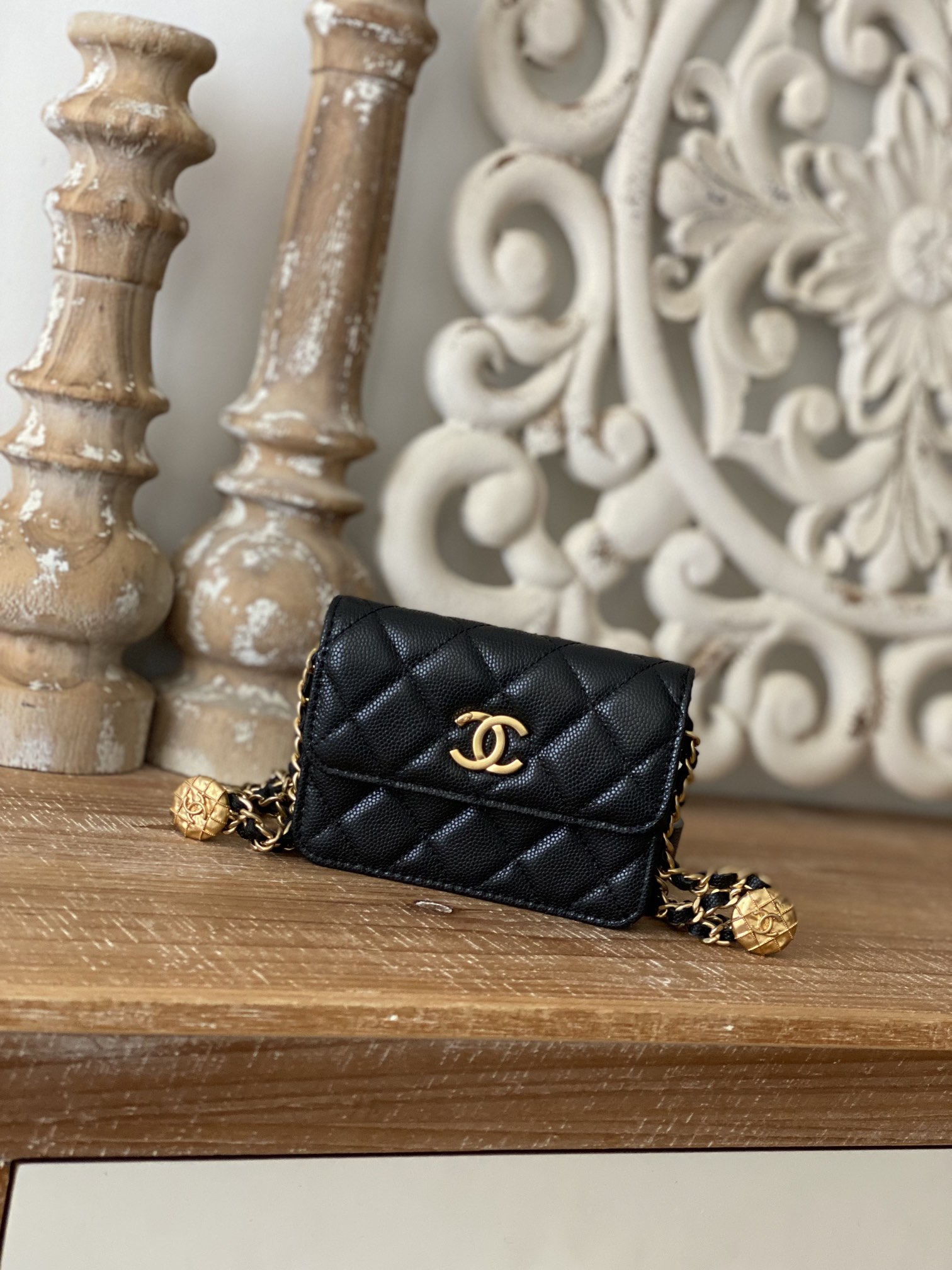 Chanel Clutch With Chain Black For Women, Women’s Bags 4.8in/12.3cm AP2857 94305