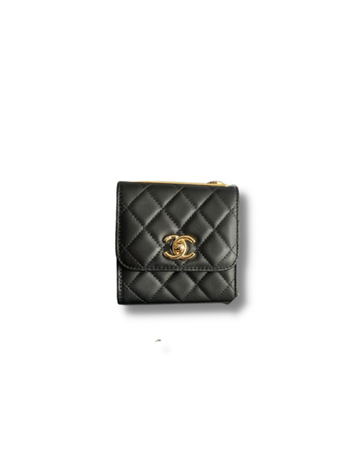 Chanel Clutch With Chain Black/White/Pink For Women 4.3in/11cm