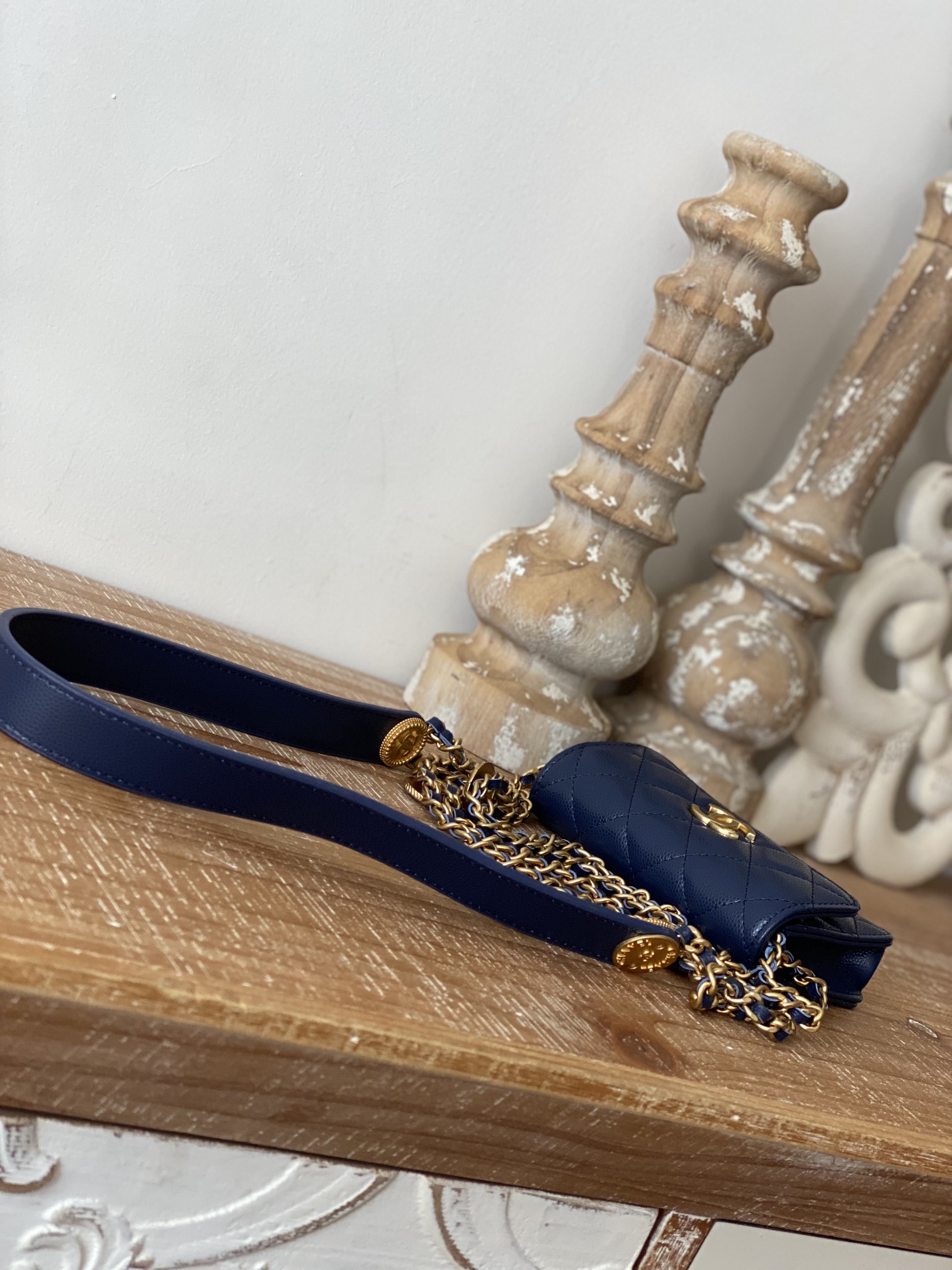 Chanel Clutch With Chain Blue For Women, Women’s Bags 4.8in/12.3cm