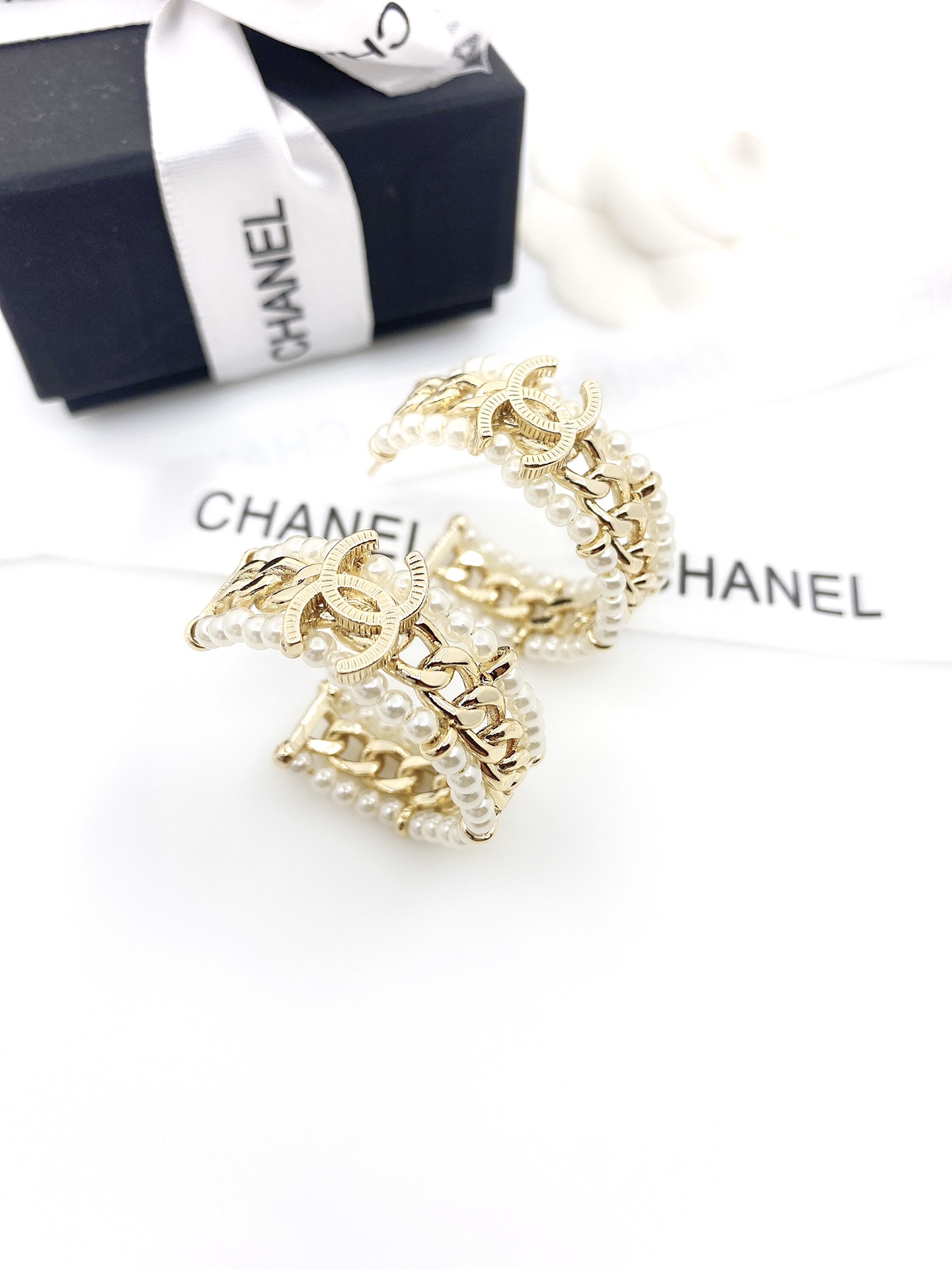 Chanel Coco Crush Earrings Gold Tone For Women