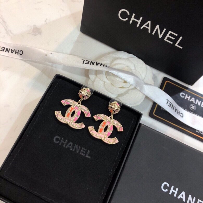 Chanel Combinating Colorful Color Earrings Gold Tone For Women
