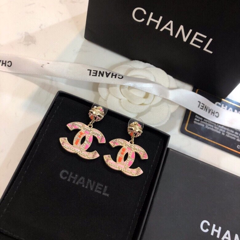 Chanel Combinating Colorful Color Earrings Gold Tone For Women