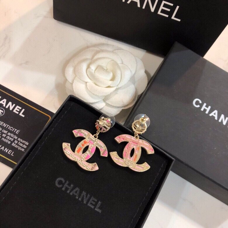 Chanel Combinating Colorful Color Earrings Gold Tone For Women