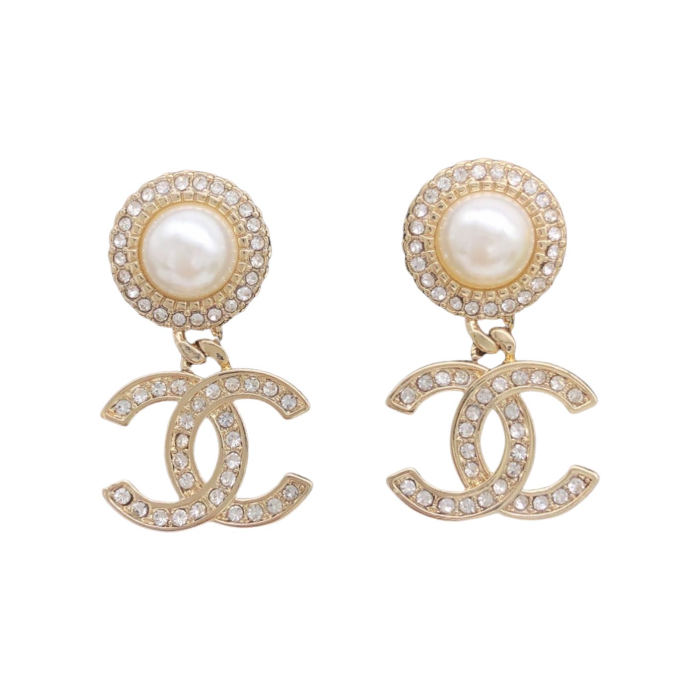 Chanel Dazzling Princess Earrings Gold For Women