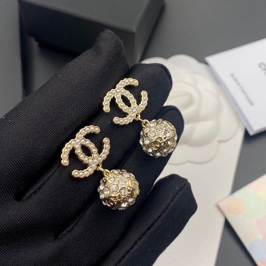 Chanel Double C Earrings Gold For Women