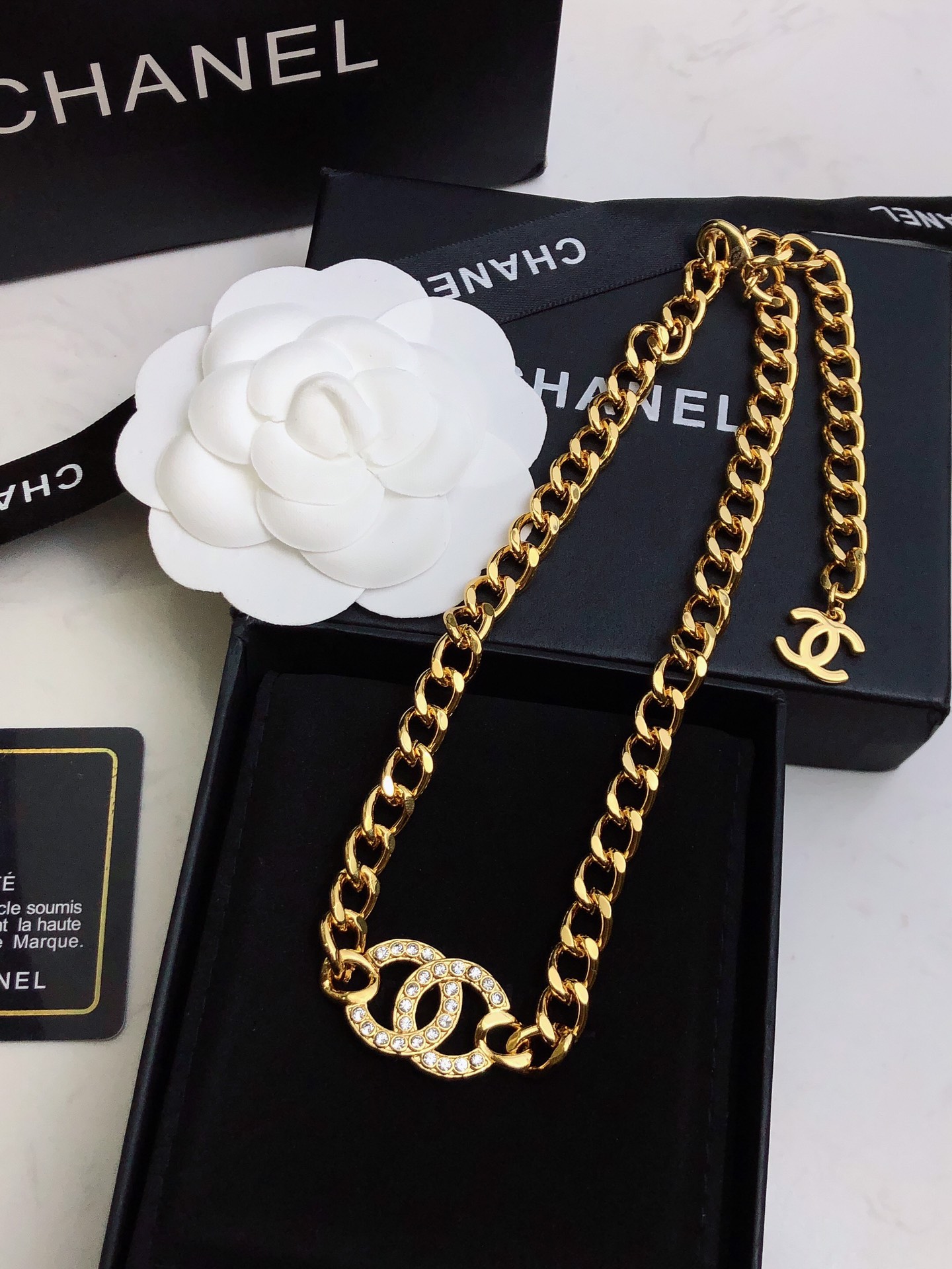 Chanel Double C Necklace Gold For Women