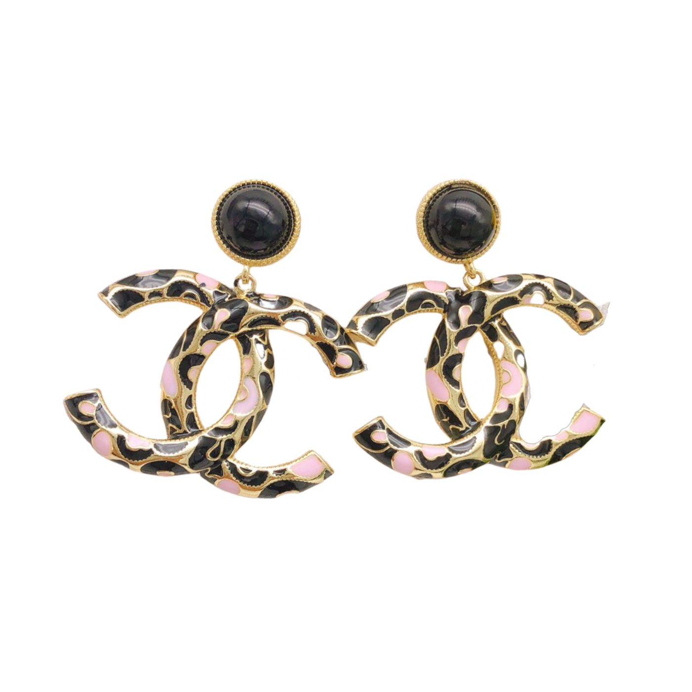 Chanel Dripping Oil Earrings Black For Women