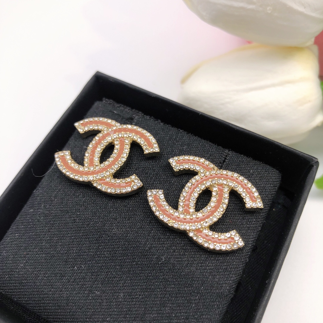 Chanel Drop Oil Earrings Orange For Women