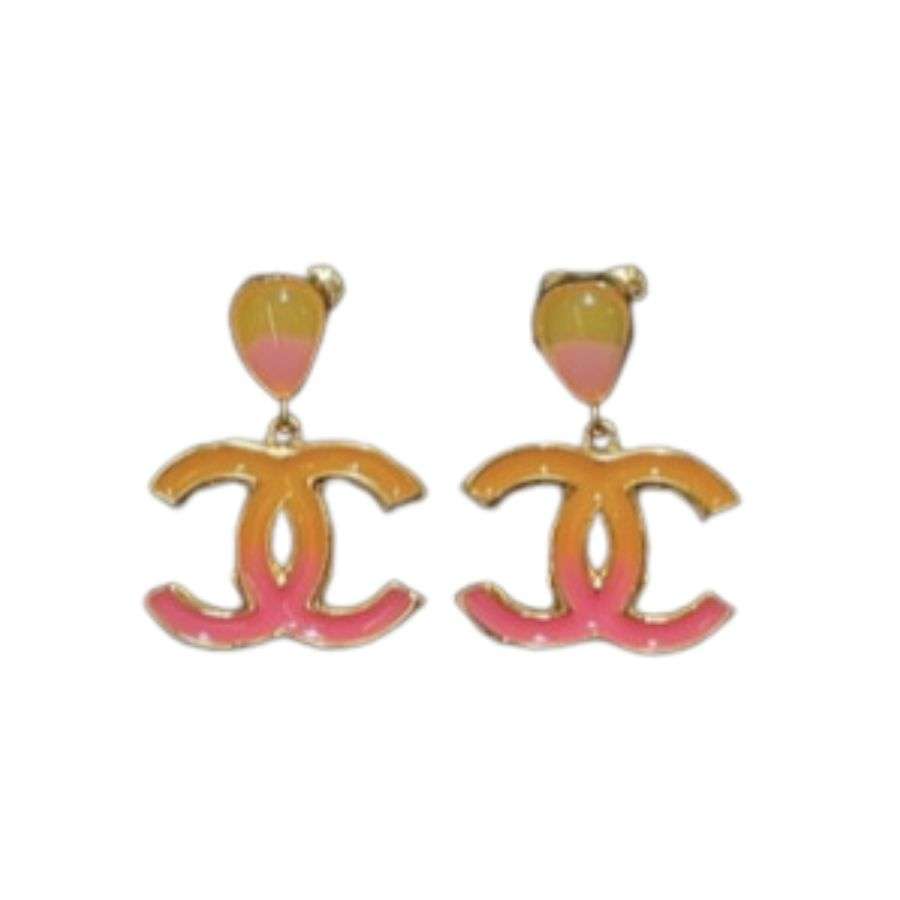 Chanel Enamel Earrings Yellow For Women
