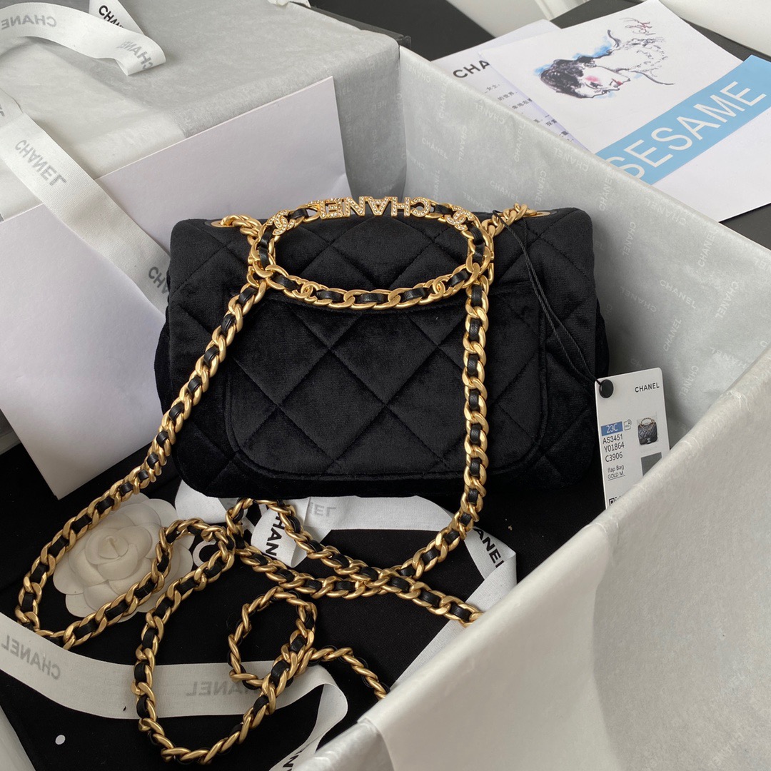 Chanel Flap Bag Gold Hardware Black For Women, Women’s Handbags, Shoulder Bags 9.4in/24cm