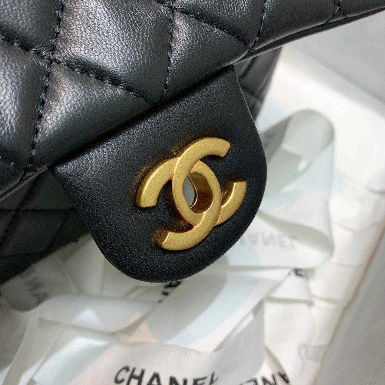 Chanel Flap Bag With CC Ball On Strap Black For Women, Women’s Handbags, Shoulder And Crossbody Bags 7.8in/20cm