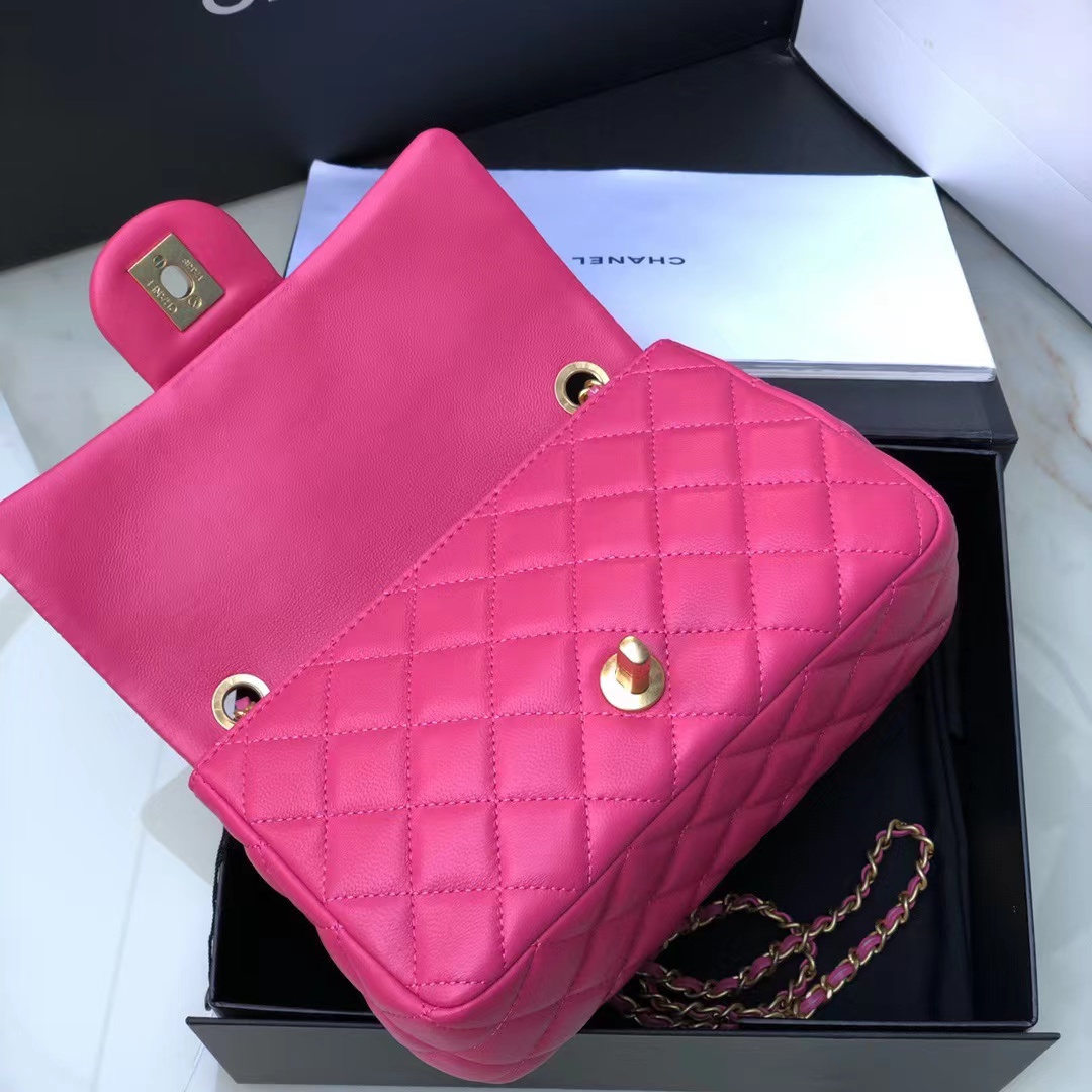 Chanel Flap Bag With CC Ball On Strap Pink For Women, Women’s Handbags, Shoulder And Crossbody Bags 7.8in/20cm