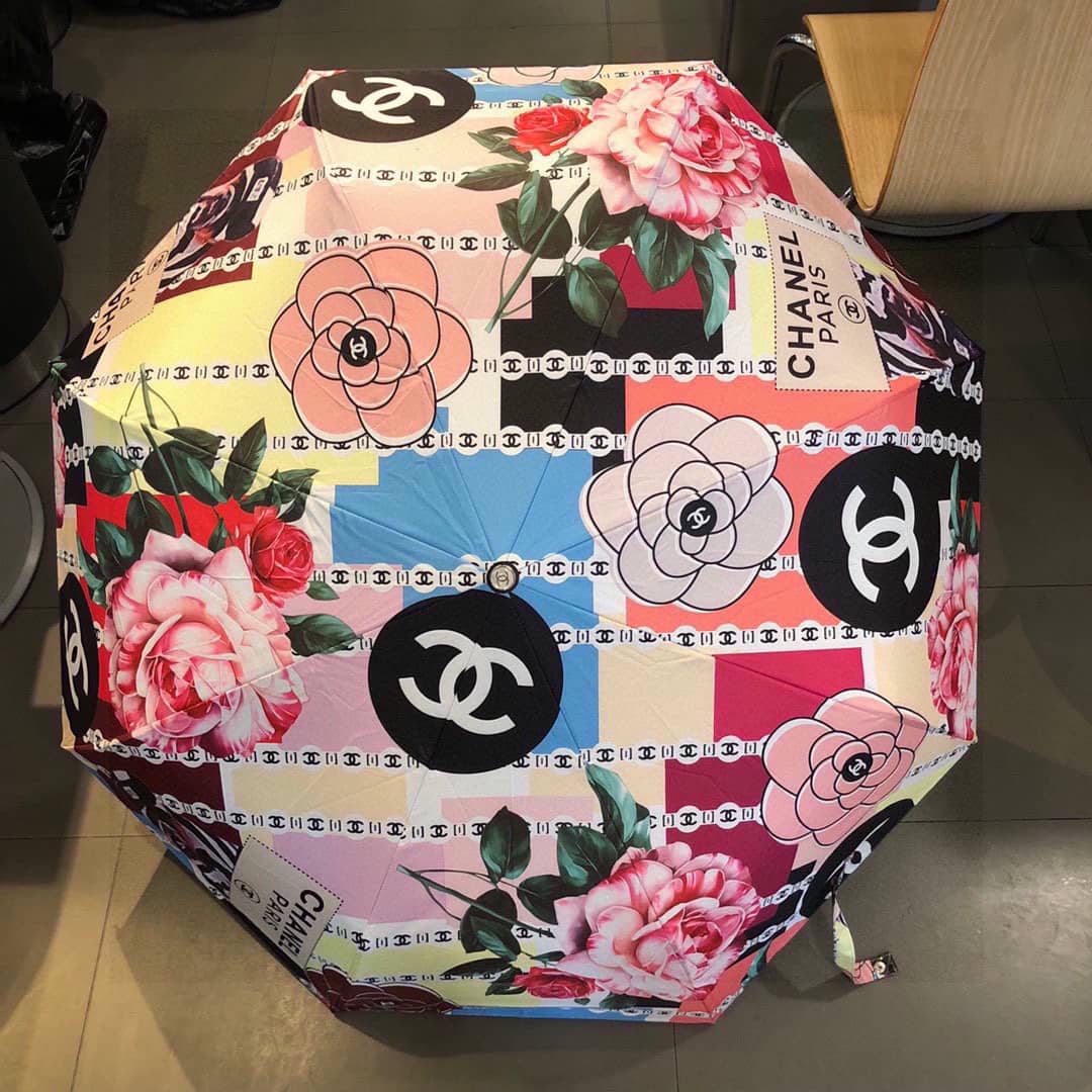 Chanel Flower Folding Umbrella Light Pink