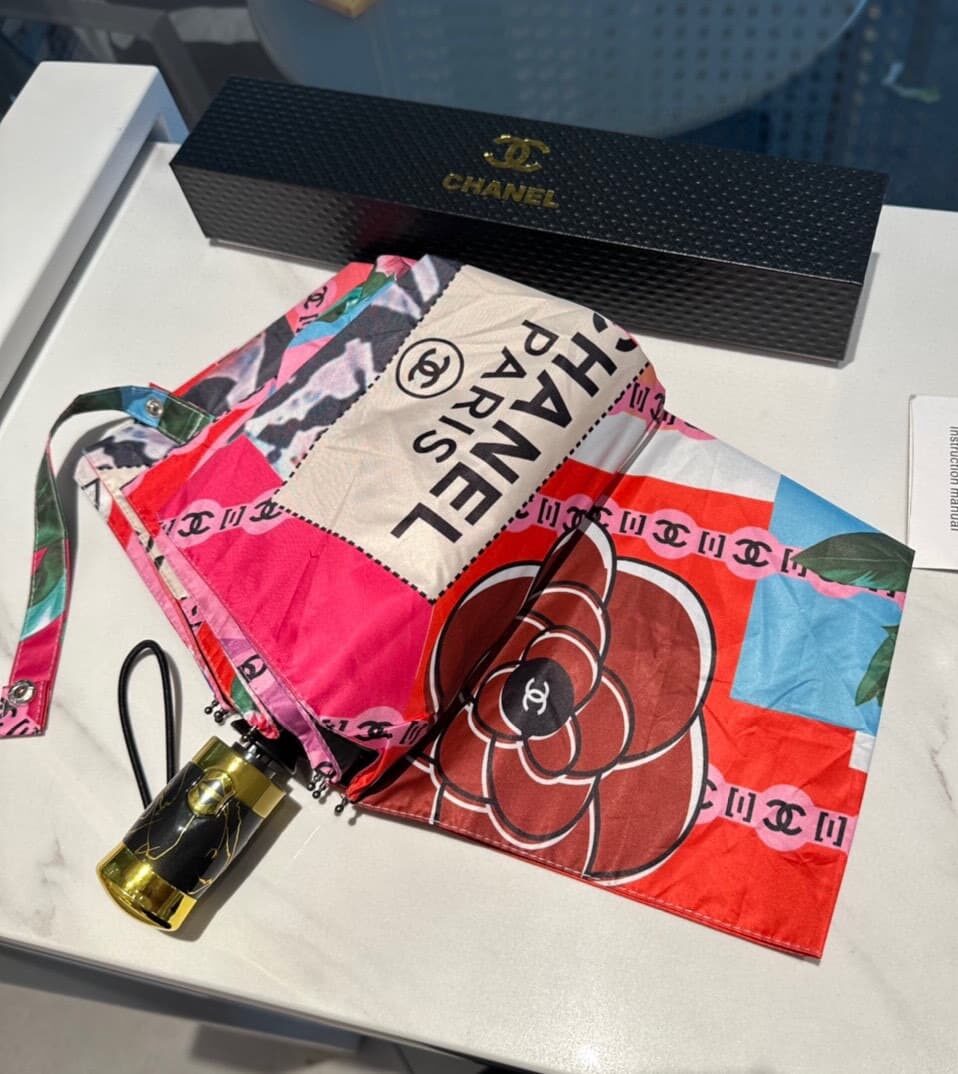 Chanel Flower Folding Umbrella Pink