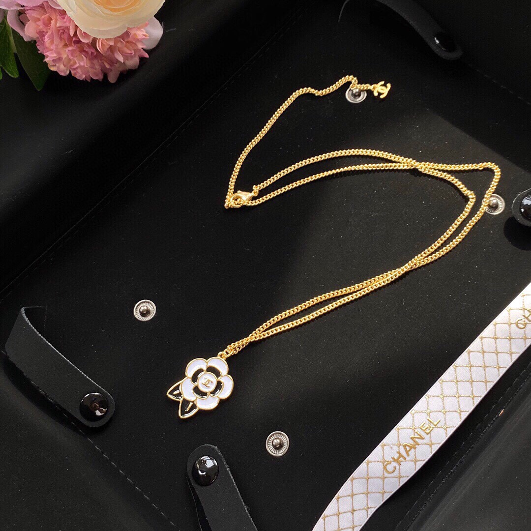 Chanel Flower Necklace White For Women