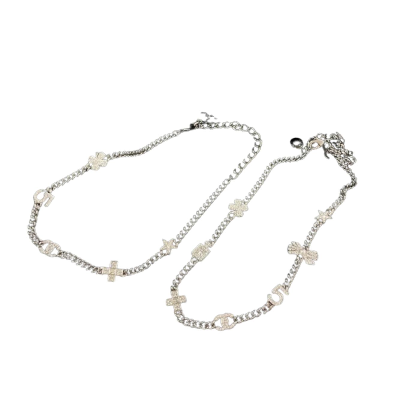 Chanel Flowers Necklace Silver For Women