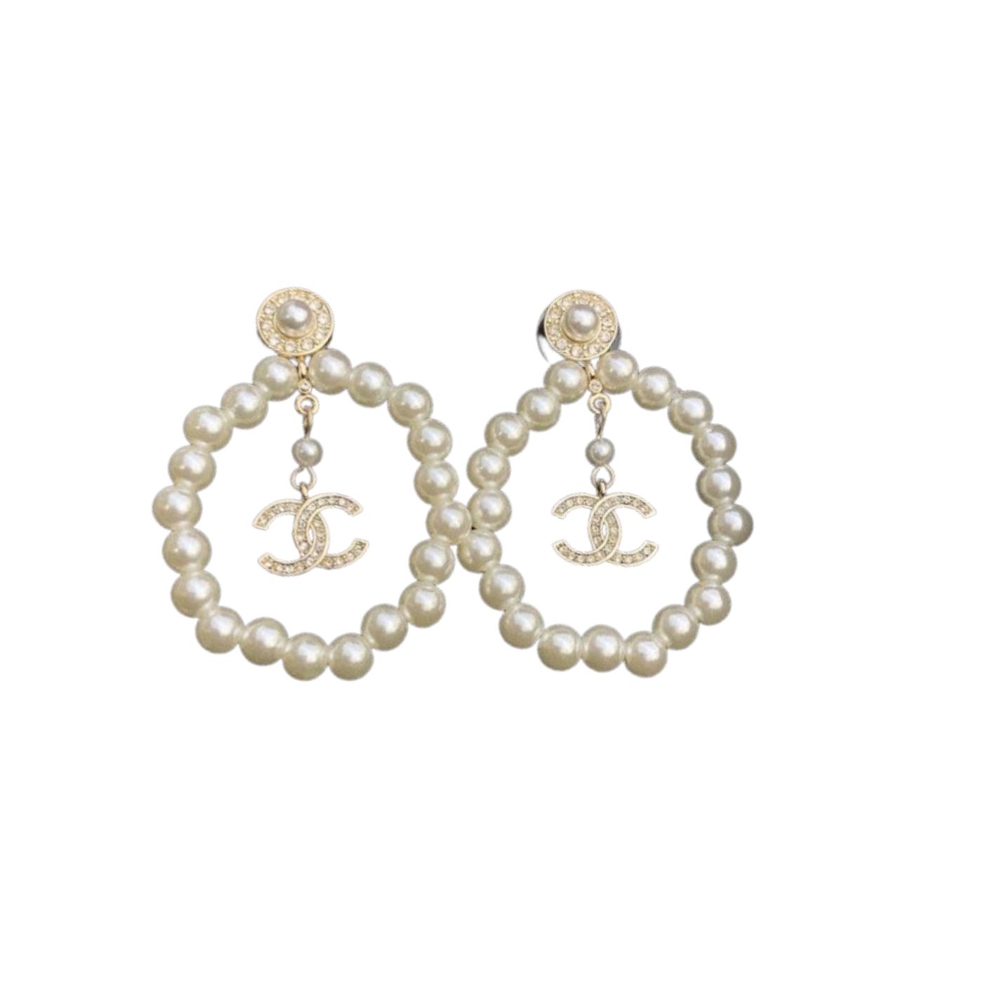 Chanel Fragrant Stud Earrings White For Women
