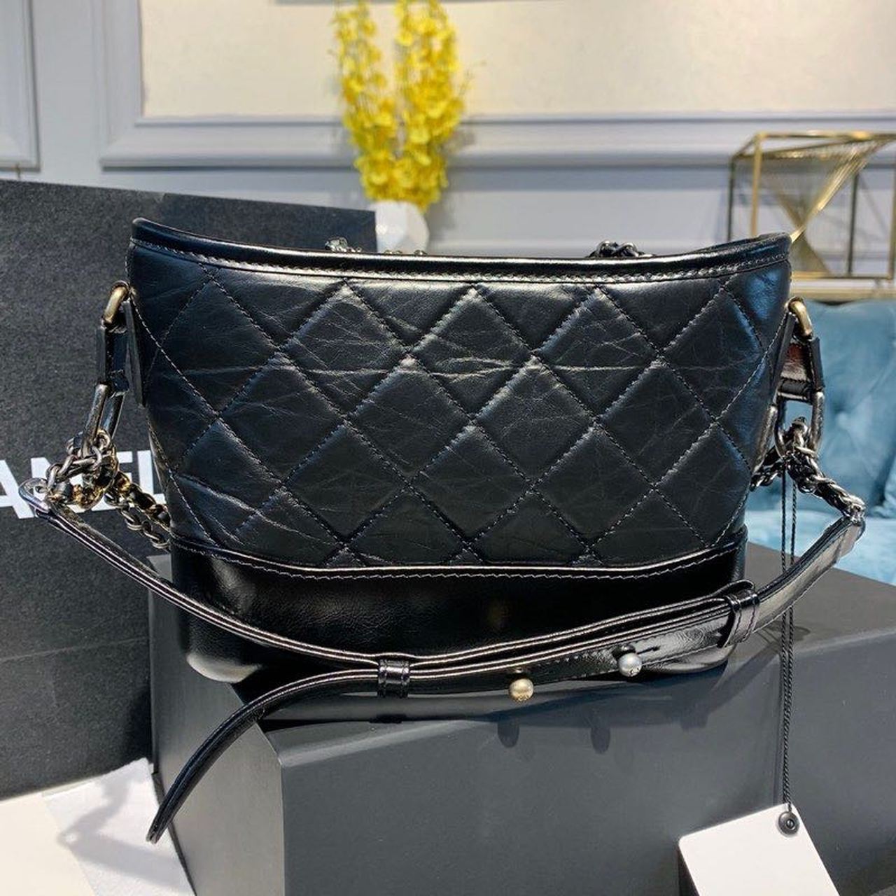 Chanel Gabrielle Hobo Handbag Black For Women, Women’s Bags, Shoulder And Crossbody Bags 7.8in/20cm AS1582 94305