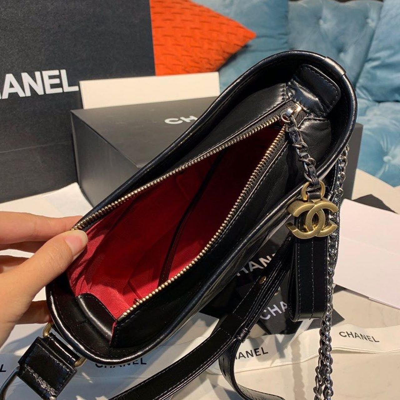 Chanel Gabrielle Hobo Handbag Black For Women, Women’s Bags, Shoulder And Crossbody Bags 7.8in/20cm AS1582 94305