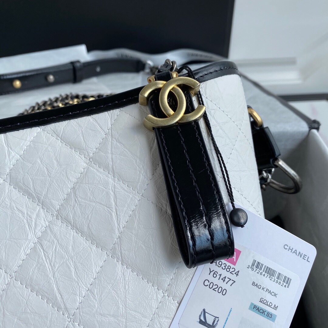 Chanel Gabrielle Hobo Handbag White/Black For Women, Women’s Bags, Shoulder And Crossbody Bags 9.8in/25cm