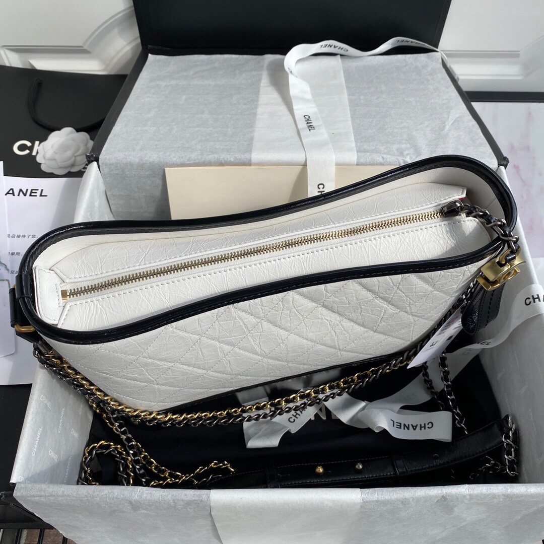 Chanel Gabrielle Hobo Handbag White/Black For Women, Women’s Bags, Shoulder And Crossbody Bags 9.8in/25cm